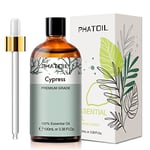 PHATOIL Huile Essentielle Cyprès 100 ml, Huiles Essentielles pour Diffuseur Pures Naturelles, Huile de Cyprès pour Aromathérapie