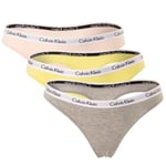 Calvin Klein Truser 6P Carousel Thongs Rosa/Gul bomull Large Dame