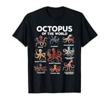 Octopus of the World Educational Marine Life Art T-Shirt