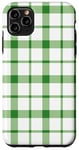 iPhone 11 Pro Max Green White Checkered Plaid Flannel Gingham Pattern Checker Case