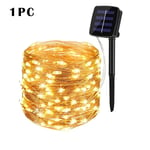 (12m100leds1kpl lämmin valkoinen)7m Solar Led Lights Outdoor Festoon Led Lamppu Solar Garden Outdoor Keiju String Garland Joulukoristeet 54321pakkaus