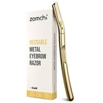 ZOMCHI Dermaplane Razor for Women&Men, Eyebrow Trimmer with Protective Silicone Cap, Eyebrow Razor, Face Razor for Hair Removal - Matte Gold