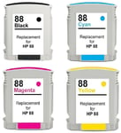 Non-OEM 88XL Black Cyan Magenta Yellow Inks for HP Officejet K5400n K8600 L7480