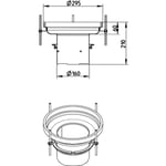 Overdel-med bærering til vandlås-gulv: epoxy-ramme: ø295 mm