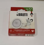 Bialetti 3-4 Cup Moka Express Filter Plate & 3 Gaskets/Seals/Rubber Rings Moka