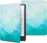 Coque De Protection Compatible Avec 6.8 Pouces Kindle Paperwhite 11e Gén (Modèle 2021), Étui Pliable Pour Kindle Paperwhite Édition Signature Tablette, Auto Réveil/Veille, Bleu & Vert