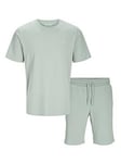 Jack & Jones Junior Boys Jxj T-shirt And Shorts Set - Slate Gray, Grey, Size Age: 10 Years