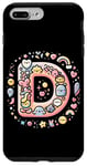 Coque pour iPhone 7 Plus/8 Plus Lettre initiale D dans le style artistique kawaii