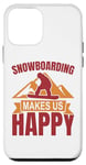 Coque pour iPhone 12 mini Le snowboard nous rend heureux Moniteur de snowboard