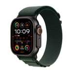 Apple Watch Ultra 2 GPS + Cellular 49 mm Boîtier en Titane Noir avec Boucle Alpine Vert Foncé Small