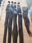 12A PERUVIAN VIRGIN HAIR 40+40+40+40&24INCH 4X4 CLOSURE EXTRA LONG STRAIGHT 450g