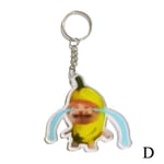 Hjärta katt Gulligt Hot Banan Cat Expression Keychain D One size