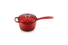 Le Creuset Casserole en Fonte Émaillée Signature avec Poignée Thermorésistante et Couvercle, 16 cm, 1,2 L, Cerise, 21181160602430