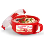 Sistema Microwave Breakfast Bowl | 850 ml | Round Microwave Container with St...