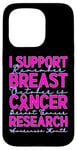 Coque pour iPhone 15 Pro Je Soutien La Recherche Sur Le Cancer Du Sein