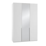 Armoire 3 portes 1 miroir WILMA 135 cm blanche