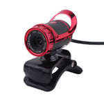 HD PC Webcam,USB Computer Web Camera Video Cam,12.0M pixels,Left & right 360 degrees and up & down 30 degrees rotatable,Manual adjustable focal length,Built-in Mic, Flexible Rotatable Clip(red)