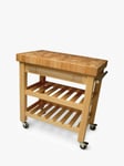 Eddingtons Leverton Beech Wood Kitchen Butcher's Trolley, 85.5cm, Natural