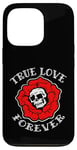 Coque pour iPhone 13 Pro Retro Vintage True Love Forever Skull and Flower Memento Mori