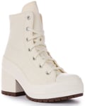 Converse A05348C Chuck 70 De Luxe Egret Hi Heel Boot White Womens UK 3 - 8