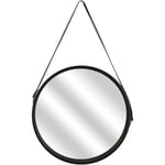 The Home Deco Factory - Miroir rond avec anse en pu 40 cm