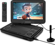 Lecteur Dvd Portable 10,1 Pouces, Tv Intégrée Dvb-T2 Avec Écran Led Pivotant Et/Usb/Hdmi/Av, Batterie Rechargeable Et Deux Haut-Parleurs Stéréo