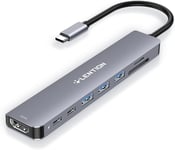 Hub USB C 8 en 1, Adaptateur USB C avec HDMI 4K 60Hz, Port de Données de Type C, PD 100W, Lecteur de Cartes SD/TF, 3 USB 3.0, pour MacBook Pro 2023-2016, Nouveau Mac Air, etc (CE18s, Gris).[S180]