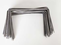 Lot de 50 Large XL Agrafes 30cm par 20/20cm Fixation Métal pour Toile de paillage ou geotextile avec Pointes biseautées