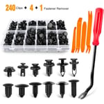 240 st Stötfångarhållare Clips Bil Plastnitar Fästelement Push Retainer Kit Mest Populära Storlekar Auto Push Pin Nitar Set