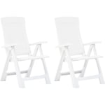 "Top" Chaises inclinables de jardin JILI - Fauteuil d'extérieur 2 pcs Plastique Blanc,14,2 Kg