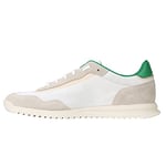 BOSS Mens Zayn Lowp Low-top Trainers in Mixed Materials with Washed Effect Size 9 White