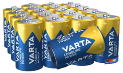 VARTA Longlife Power D batteri SCAND, 20-pak