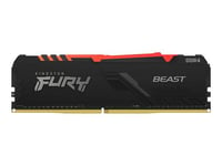 Kingston FURY Beast RGB - DDR4 - kit - 16 Go: 2 x 8 Go - DIMM 288 broches - 3600 MHz / PC4-28800 - CL17 - 1.35 V - mémoire sans tampon - non ECC - noir