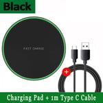 30W snabb trådlös laddare för iPhone 15 14 13 12 X Pro Max 8 Samsung Galaxy S23 Xiaomi trådlös laddstationsladdare Black with Cable