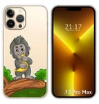 Housse En Silicone Transparent Pour iPhone 13 Pro Max (6.7) Design Mono Dessins