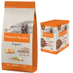 12 kg Nature's Variety Medium/Maxi + 4 x 300 g Paté No Grain på köpet! - Healthy Grains Adult Chicken