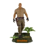 McFarlane Toys Movie Maniacs Smolder Figurine Jumanji : The Next Level Collectible avec Article Bonus Exclusif, Base environnementale, Toile de Fond imprimée et Carte d'art pour collectionneurs