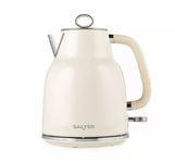 Salter Retro Kettle 1.7L Rapid Boil 360 Base Auto ShutOff Cordless Vintage Cream