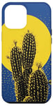 Coque pour iPhone 15 Plus Cactus jaune motif plante bleue