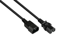 Good Connections P1450-S020 Câble de Connexion pour Appareil Chaud C14 (Droit) vers C15 (Droit) IEC 0,75 mm² Noir 2 m