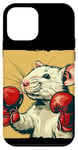 iPhone 12 mini Cute white Rat with red boxing Gloves Costume Case