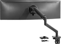 Gaming Monitor Arm for Ultrawide 49" Screens, Pneumatic Height Adjustment, Black