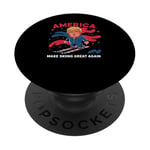 Donald Trump Skiing America - Make Skiing Great Again PopSockets Adhesive PopGrip