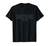 Sunderland England Text Black with Black Print T-Shirt