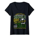 Womens Best Gift For Single Dad - Fathers Day Tee From Daughter Son V-Neck T-Shirt