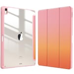 FINTIE Coque pour iPad Air 13 Pouces 2024 M2 - [Rangement de Stylet] Coque Arrière Transparente Claire, Étui Antichoc avec Bord en TPU Housse Pliable Sommeil/Réveil Auto, Ombre Crépusculaire