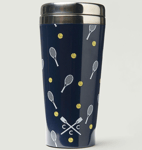 Crew Clothing Company Tennis Ball Racket Thermos Mug Travel Coffee Cup Navy