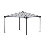 Tonnelle de jardin - Aluminium - Gris - 3,6x3,6m  