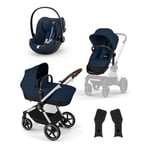 cybex GOLD EOS Lux Ocean Blå barnvagn inklusive Cloud G i-Size Plus bilbarnstol Ocean Blå och Adapter