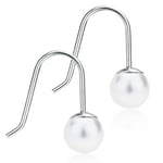 Blomdahl NT Mini Pend Pearl 6mm White Örhängen 1 par